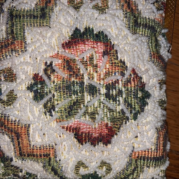 Vintage Safram Beaded Tapestry Bag Purse Clutch - Picture 3 of 6